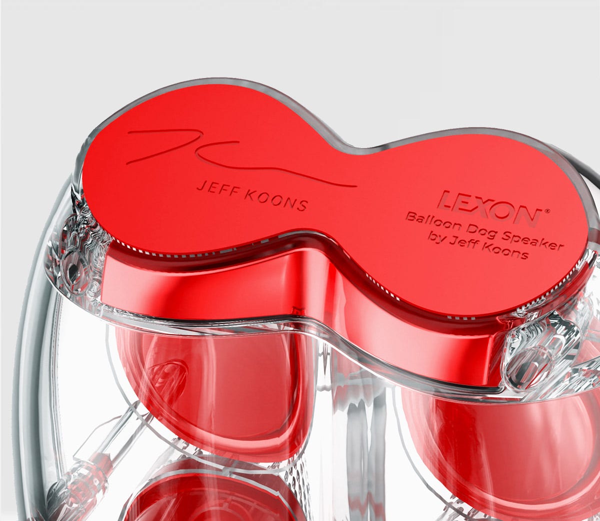Lexon x Jeff Koons Balloon Dog 前腳 Jeff Koons 簽名刻印特寫